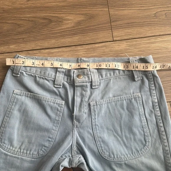 light blue "Hillbilly" bell bottoms flared jeans from the 1960s & 1970s disco - Picture 5 of 12